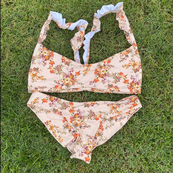 RARE Set! Boys and Arrows Bikini Blush Micro Floral Bikini - Picture 5 of 10